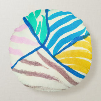 Seamless pattern with rainy weather. Invisible peo Round Cushion