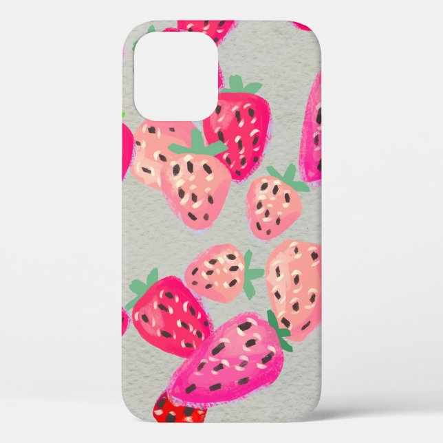 Seamless pattern with ripe strawberry. Hand drawn  Case-Mate iPhone Case (Back)
