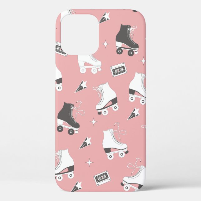 Seamless pattern with roller skates and cassette t Case-Mate iPhone case (Back)