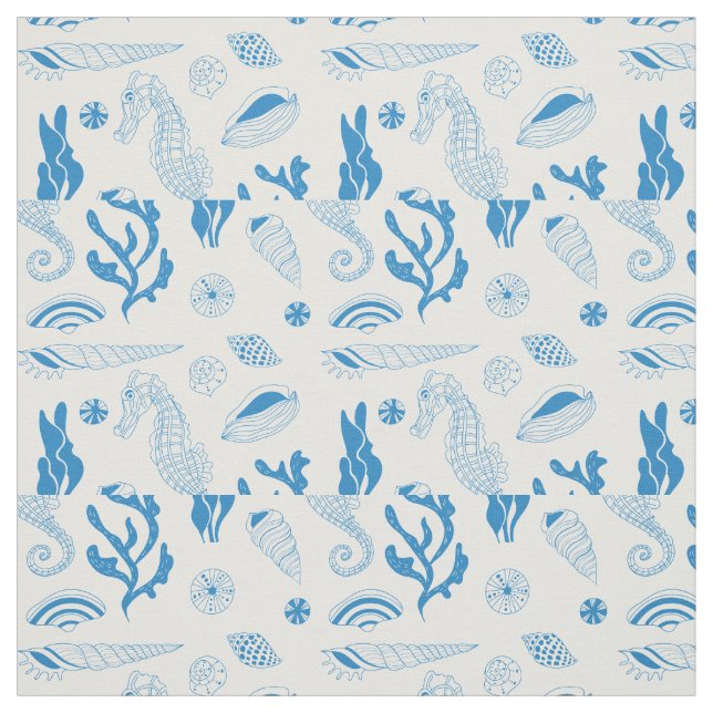 Seamless pattern with sea shells fabric (Swatch)