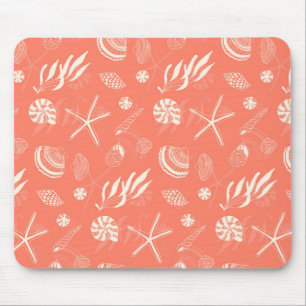 Seamless pattern with sea shells mouse pad