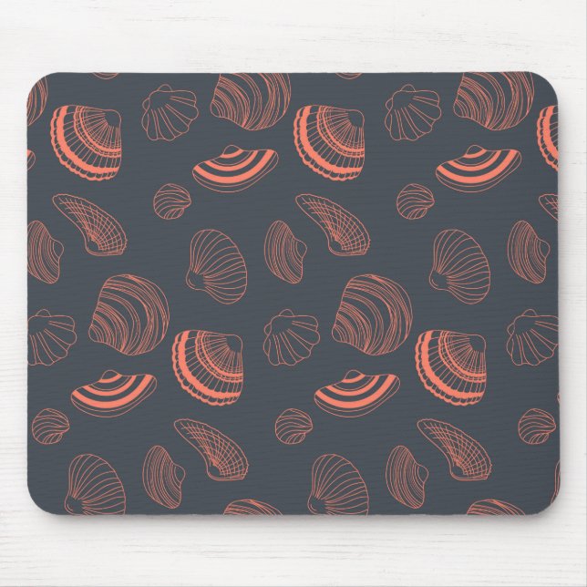 Seamless pattern with sea shells mouse pad (Front)
