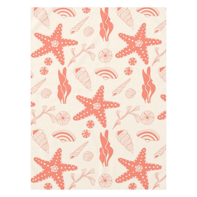 Seamless pattern with sea shells tablecloth (Front)