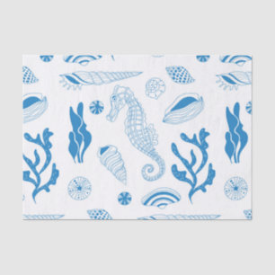 Seamless pattern with sea shells tissue paper