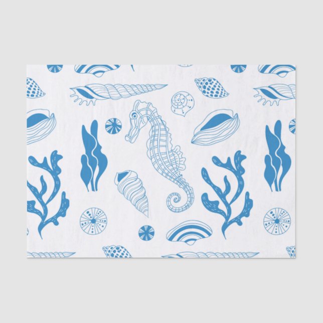 Seamless pattern with sea shells tissue paper (Front)