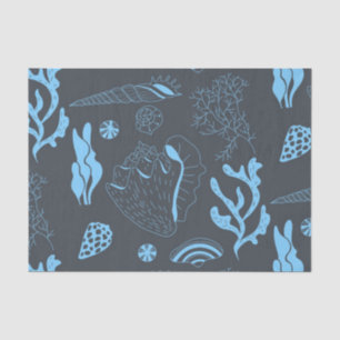 Seamless pattern with sea shells tissue paper