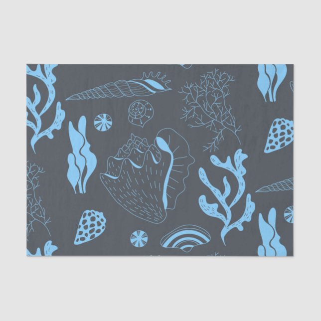 Seamless pattern with sea shells tissue paper (Front)