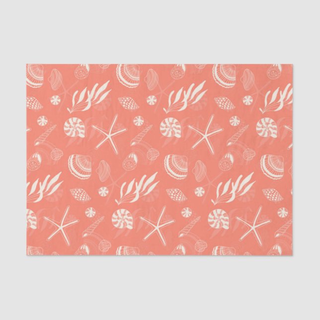 Seamless pattern with sea shells tissue paper (Front)