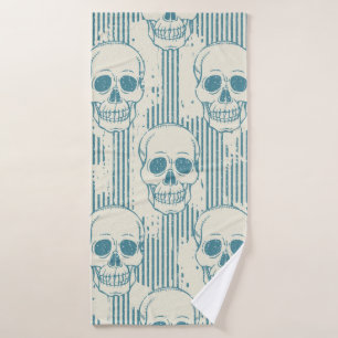 Seamless pattern with skull. Freehand drawing Bath Towel