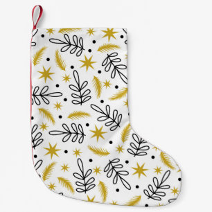 Seamless pattern with snowflakes and fir branches. small christmas stocking