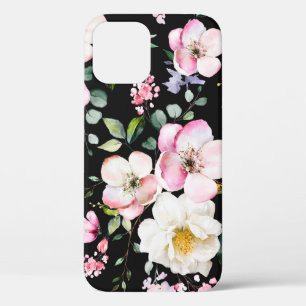Seamless pattern with spring flowers and leaves. H iPhone 12 Case