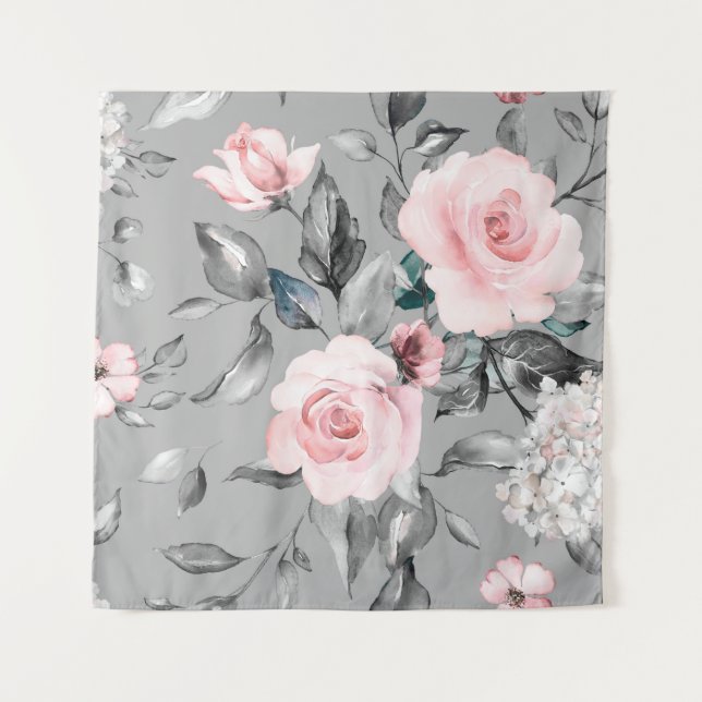 Seamless pattern with spring flowers and leaves. H Tapestry (Front)