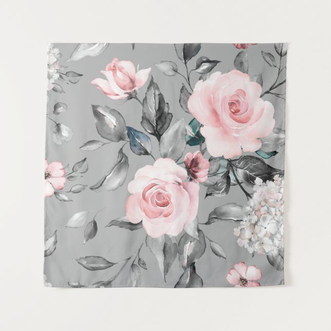 Seamless pattern with spring flowers and leaves. H Tapestry (Front)