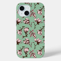Seamless pattern with spring tree flower buds
