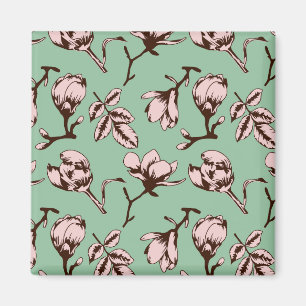 Seamless pattern with spring tree flower buds magnet