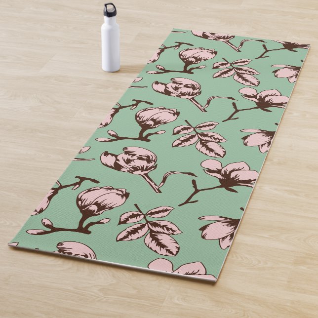 Seamless pattern with spring tree flower buds yoga mat (In Situ)