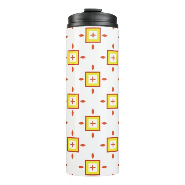 Seamless pattern with squares Abstract background  Thermal Tumbler (Front)