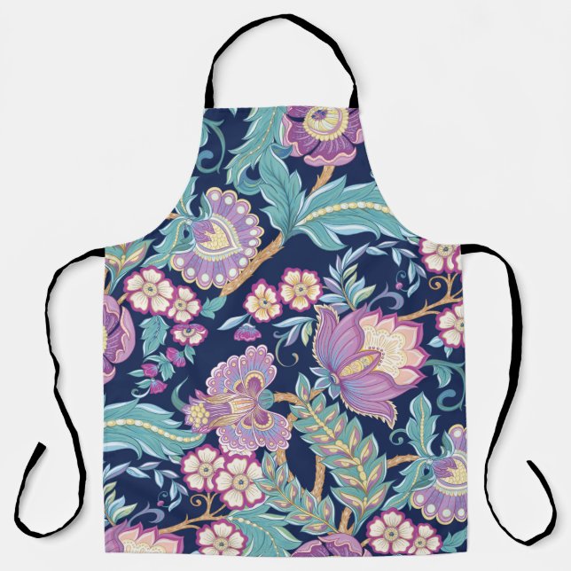 Seamless pattern with stylised ornamental flowers  apron (Front)