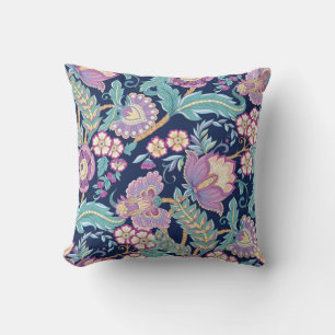 Seamless pattern with stylised ornamental flowers cushion