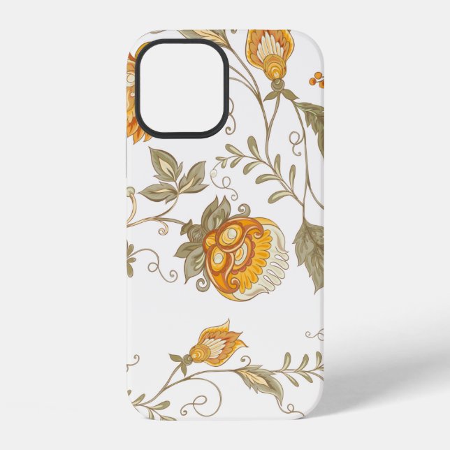 Seamless pattern with stylised ornamental flowers  iPhone case (Back)