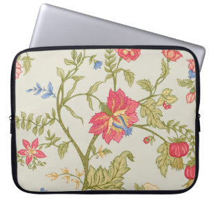 Seamless pattern with stylised ornamental flowers laptop sleeve