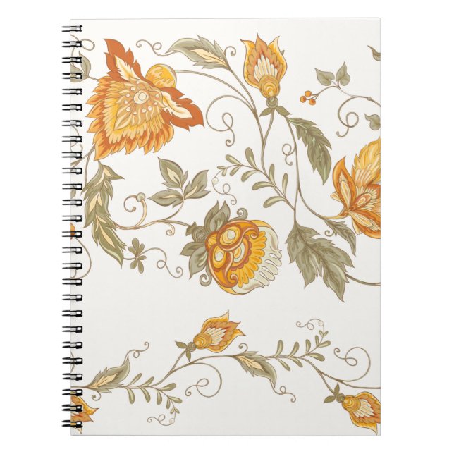Seamless pattern with stylised ornamental flowers  notebook (Front)