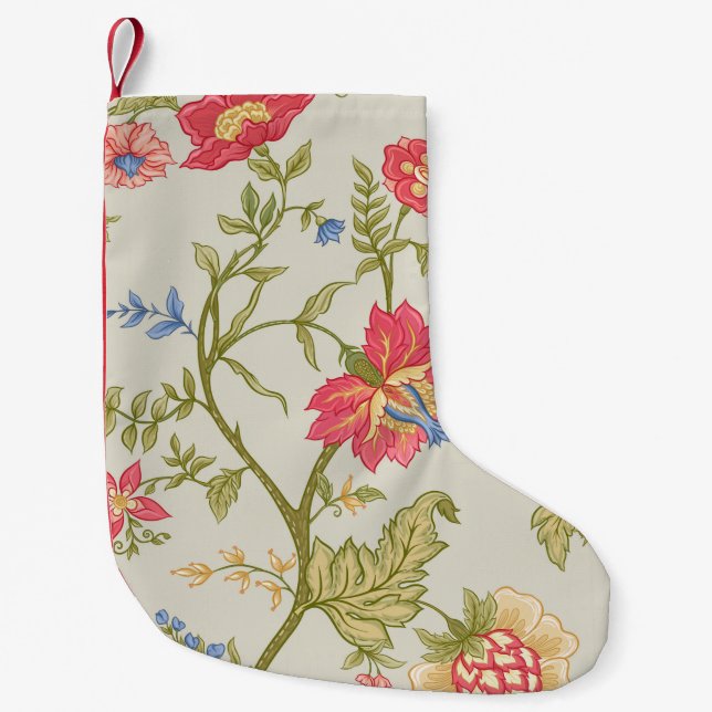 Seamless pattern with stylized ornamental flowers  small christmas stocking (Front)