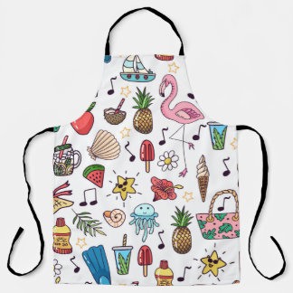 Seamless pattern with summer elements. illustratio apron