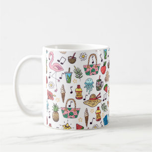 Seamless pattern with summer elements. illustratio coffee mug