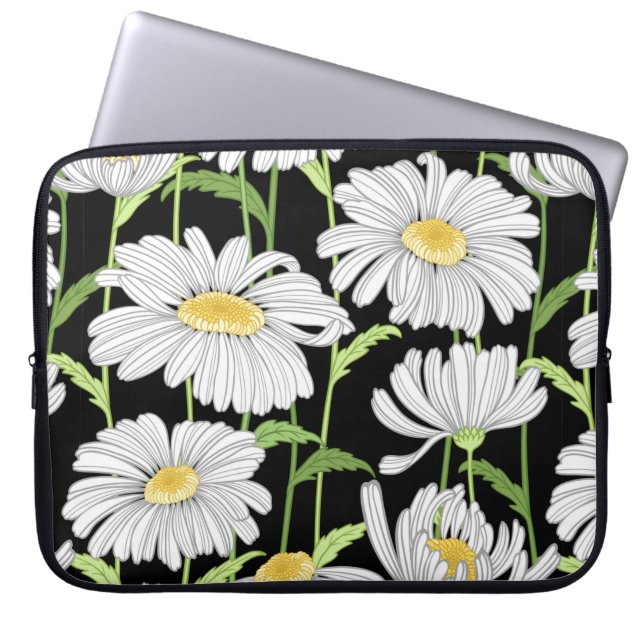 seamless pattern with summer flowers laptop sleeve (Front)