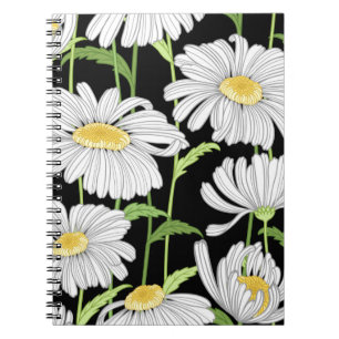 seamless pattern with summer flowers notebook