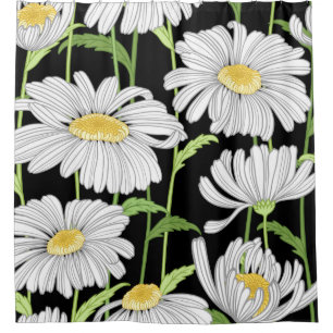 seamless pattern with summer flowers shower curtain