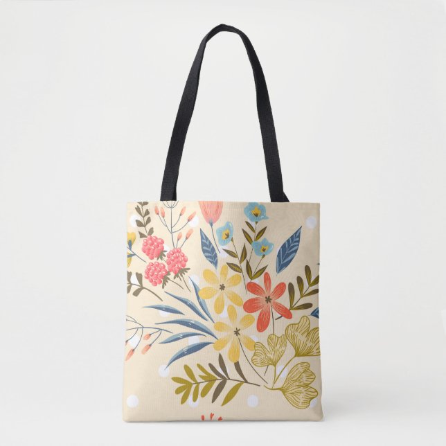 Seamless pattern with the abstract flowers tote bag (Front)