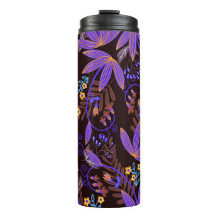 Seamless pattern with tiny vivid flowers. Vintage Thermal Tumbler