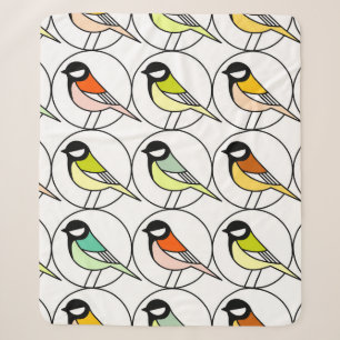 Seamless pattern with tit-mouses sherpa blanket