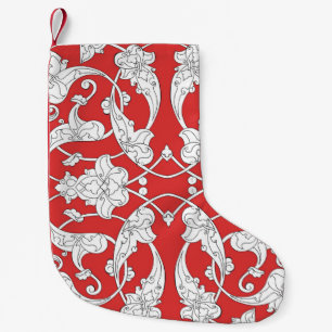 Seamless pattern with traditional turkish style iz small christmas stocking