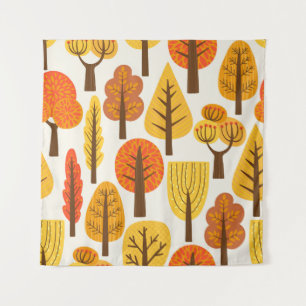 Seamless pattern with trees. Autumn Tapestry