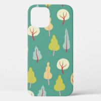 Seamless pattern with trees. coloured autumn trees