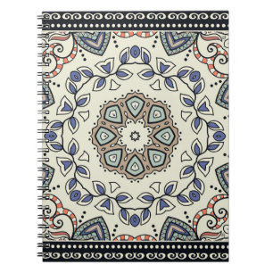 Seamless pattern with tribal ethnic mandala notebook