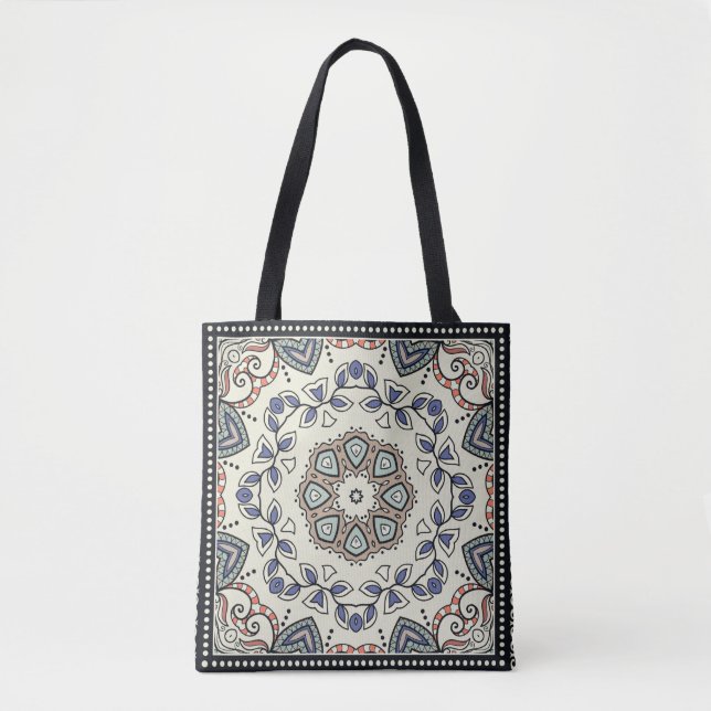 Seamless pattern with tribal ethnic mandala tote bag (Front)
