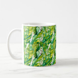 Seamless pattern with tropical banana leaves. Wate Coffee Mug
