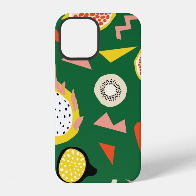 Seamless pattern with tropical fruits iPhone case (Back)