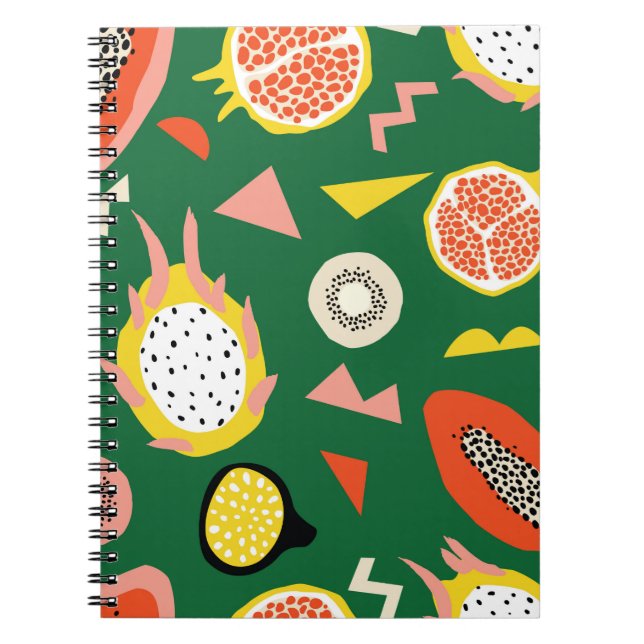 Seamless pattern with tropical fruits notebook (Front)