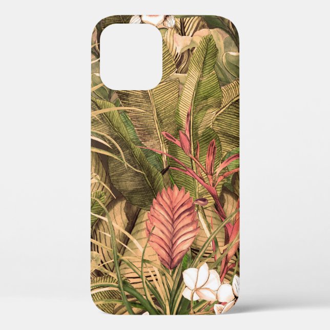 Seamless pattern with tropical leaves and flowers. Case-Mate iPhone case (Back)