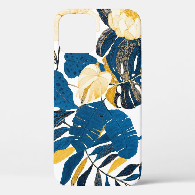 Seamless pattern with tropical leaves and flowers Case-Mate iPhone case (Back)
