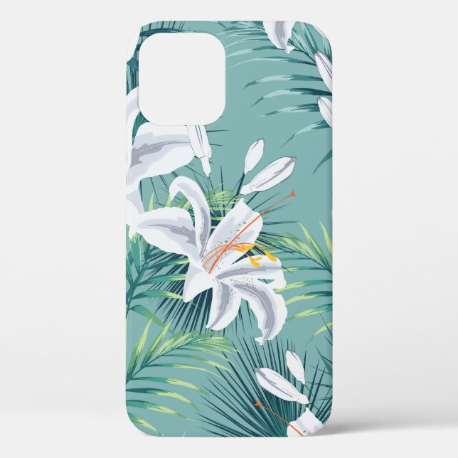 Seamless pattern with tropical leaves and royal wh Case-Mate iPhone case (Back)