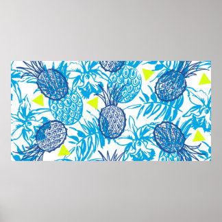 Seamless pattern with tropical motif poster