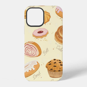 Seamless pattern with various pastries iPhone 12 case