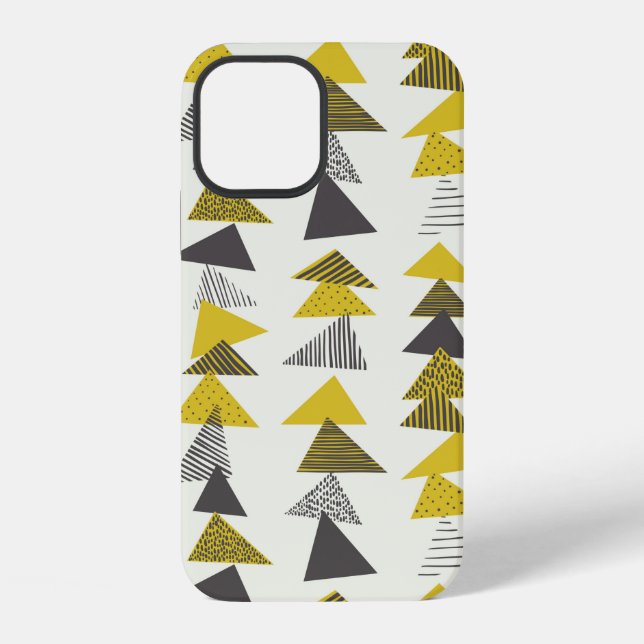 Seamless pattern with various triangles in retro s iPhone case (Back)