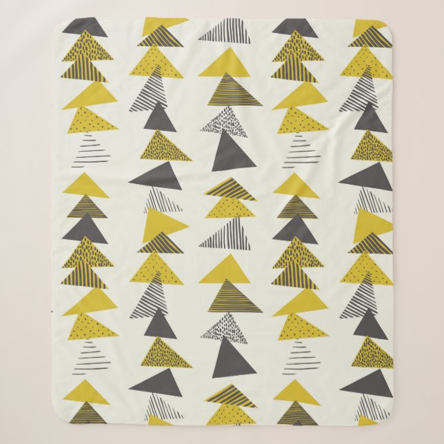 Seamless pattern with various triangles in retro s sherpa blanket (Front)